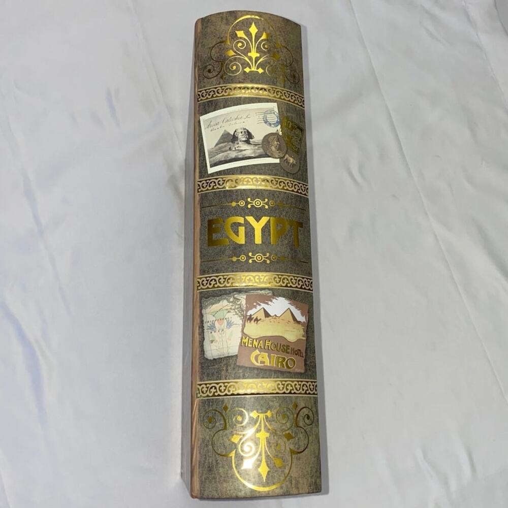 Punch Studio Large Egypt Faux Book Decorative Box Storage Keepsake 11"x13.5" - Picture 7 of 10